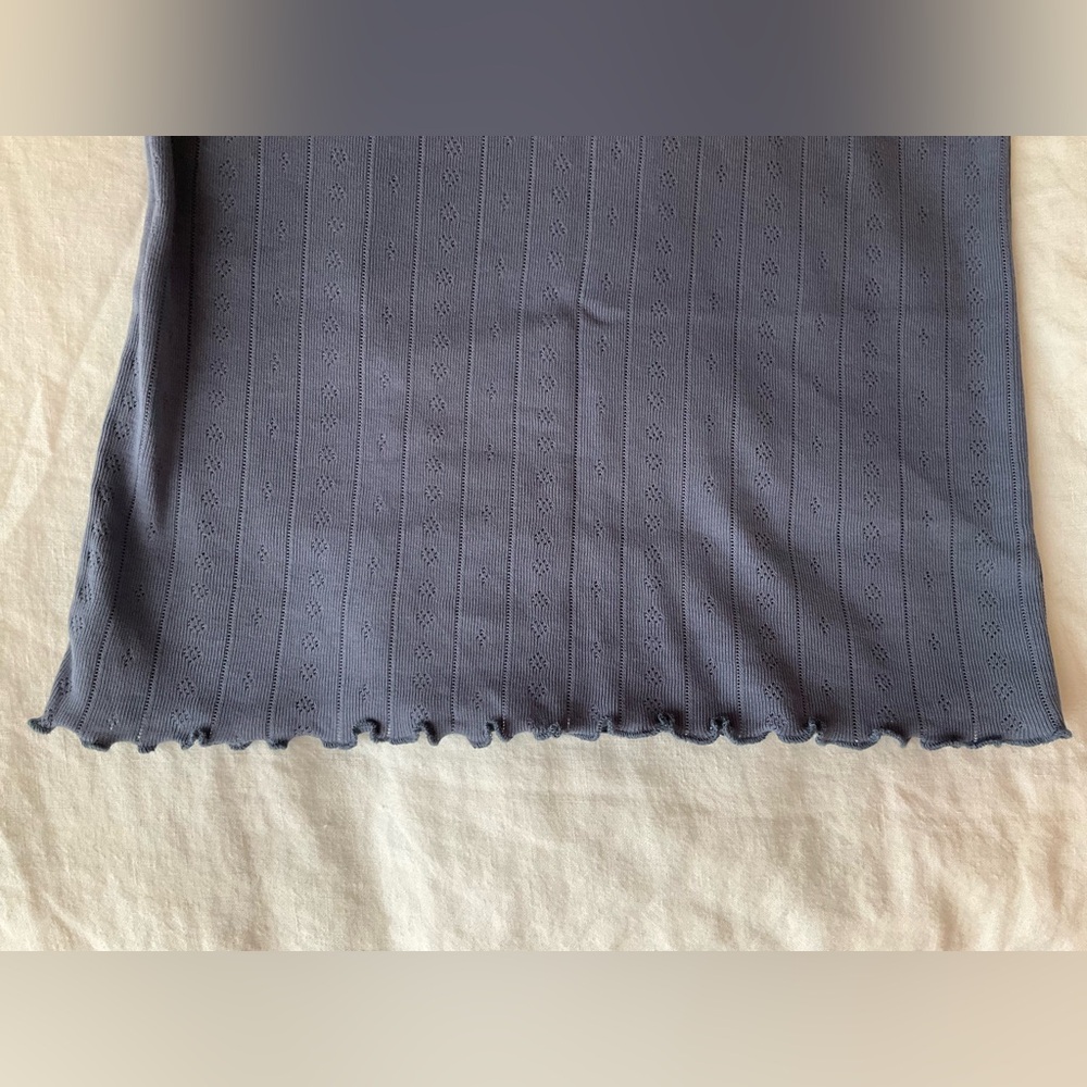 Skall Studio edie pointelle organic cotton tee xs blue - Picture 5 of 9